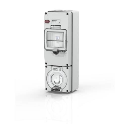 56CV-E IP66 Industrial Combination Waterproof Switch Socket With Circuit Protection