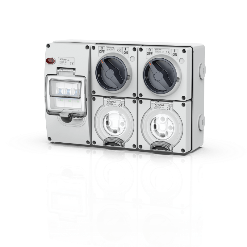 Tomada combinada industrial à prova d'água IP66 56CV-E com proteção de circuito