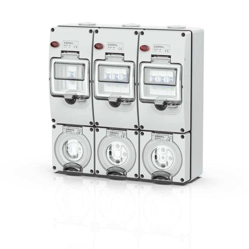 56CV-E IP66 Industrial Combination Waterproof Switch Socket With Circuit Protection