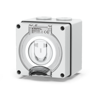 56SO Weatherproof Socket Outlet 250V 10A 3 Flat PIN IP66 Surface Mount
