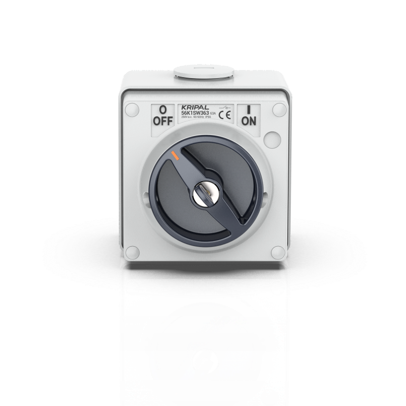 56SW Waterproof Isolator Switch 1 Pole 250V 10A-50A Surface Mount Rotary Switch IP66