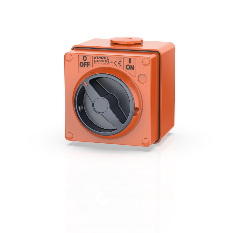 56SW Waterproof Isolator Switch 1 Pole 250V 10A-50A Surface Mount Rotary Switch IP66