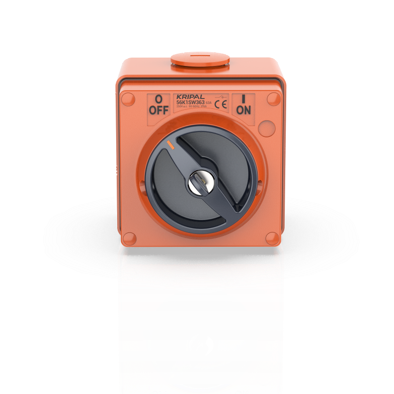 56SW Waterproof Isolator Switch 1 Pole 250V 10A-50A Surface Mount Rotary Switch IP66