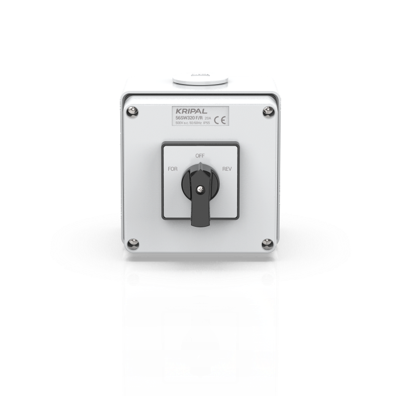 56SW Changeover Switch Reverse Socket 3 Pole 500V 63A IP66 Waterproof Rotary Isolator Switch