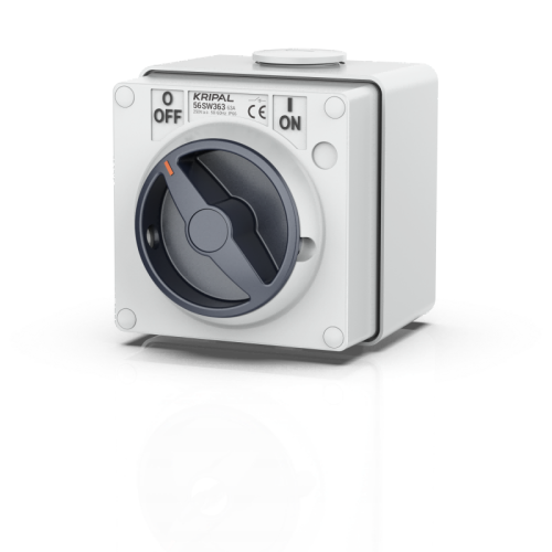 56SW Waterproof Isolator Switch 1 Pole 250V 10A-50A Surface Mount Rotary Switch IP66