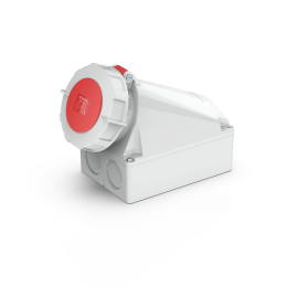 Tomada industrial de parede UKS-F IP67 3P/4P/5P 63A CEE