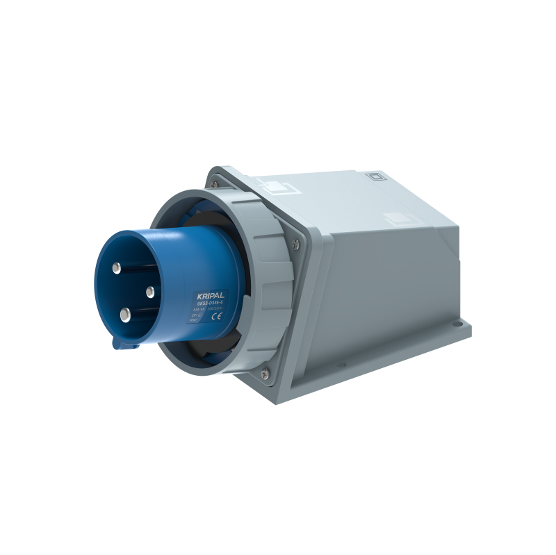 UKS3-D IP67 Wall Mount Industrial Power Plug 3P/4P/5P 63A CEE Plug