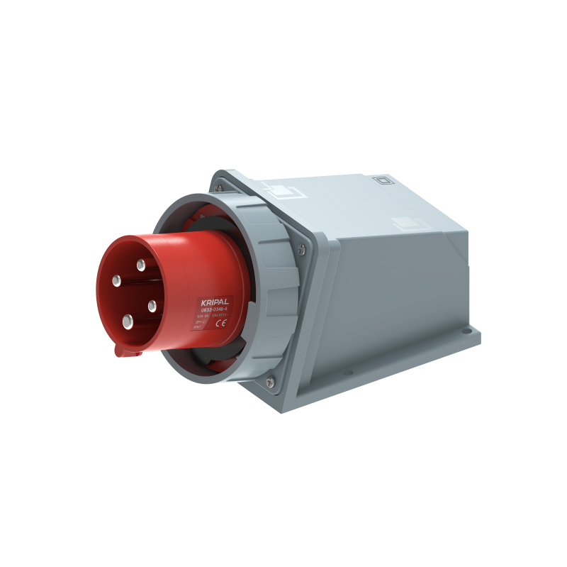 UKS3-D IP67 Wall Mount Industrial Power Plug 3P/4P/5P 63A CEE Plug