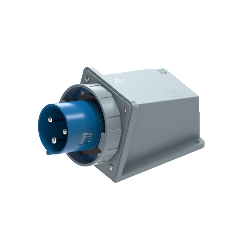 UKS3-D IP67 Wall Mount Industrial Power Plug 3P/4P/5P 125A CEE Plug
