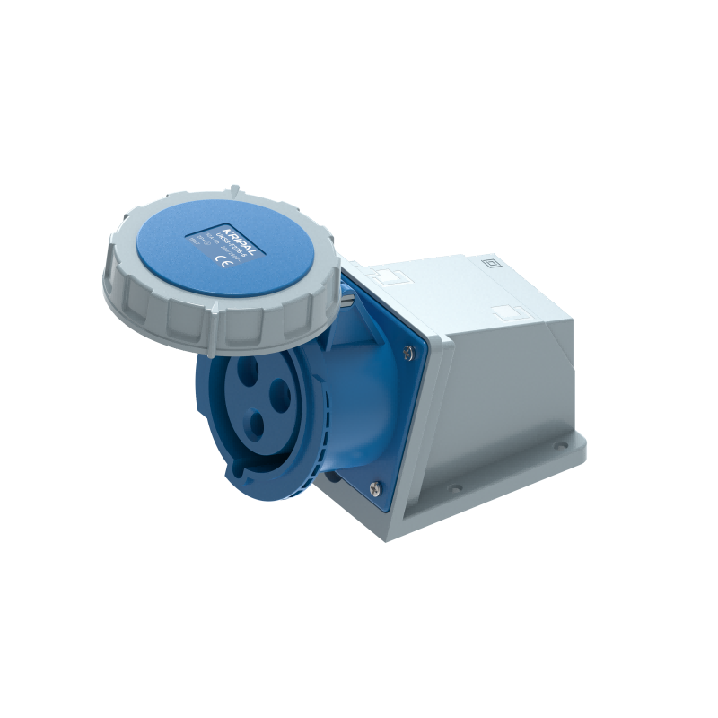 UKS3-F IP67 Wall Mount Industrial Power Socket 3P/4P/5P 32A CEE Socket