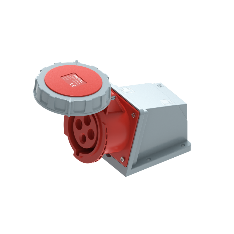 UKS3-F IP67 Wall Mount Industrial Power Socket 3P/4P/5P 32A CEE Socket