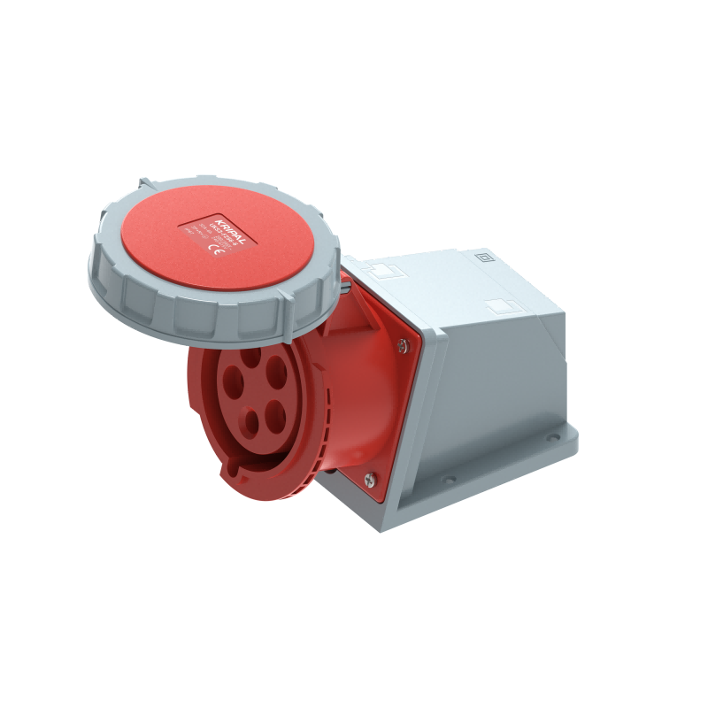 UKS3-F IP67 Wall Mount Industrial Power Socket 3P/4P/5P 32A CEE Socket