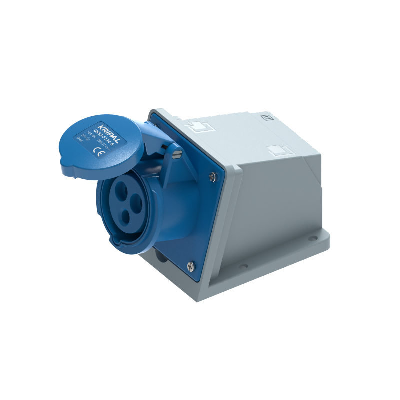UKS3-F IP44 Wall Mount Industrial Power Socket 3P/4P/5P 16A CEE Socket