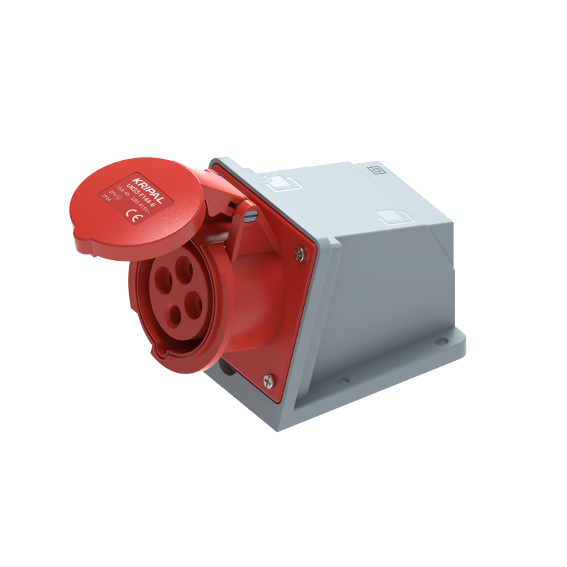 UKS3-F IP44 Wall Mount Industrial Power Socket 3P/4P/5P 16A CEE Socket
