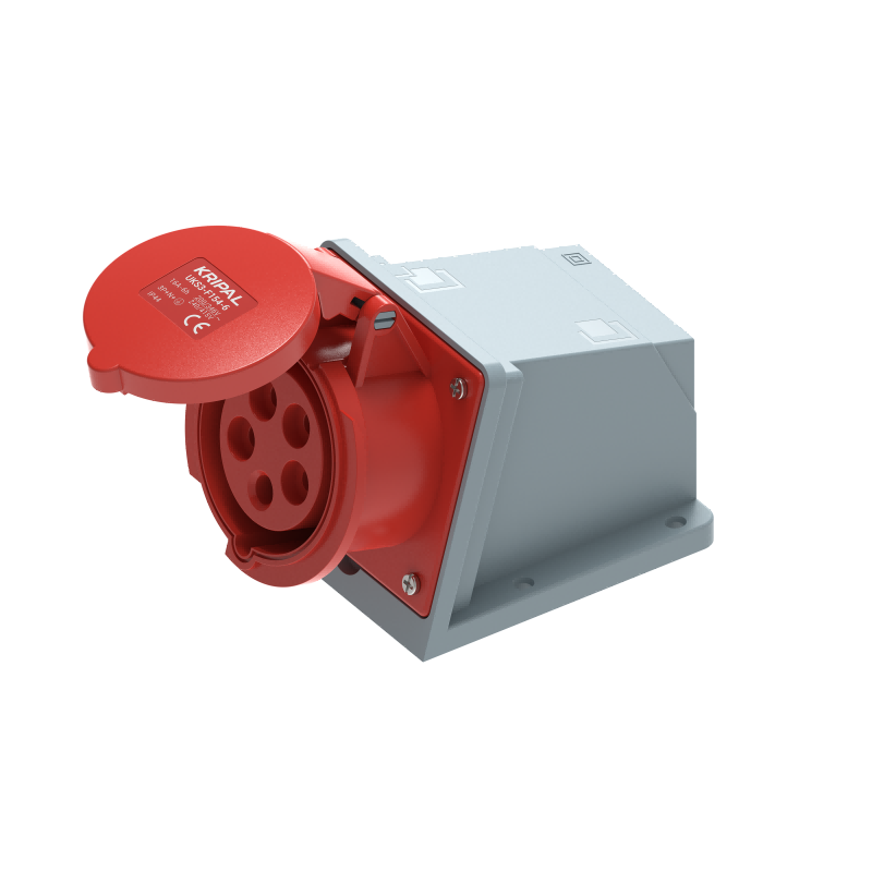 UKS3-F IP44 Wall Mount Industrial Power Socket 3P/4P/5P 16A CEE Socket