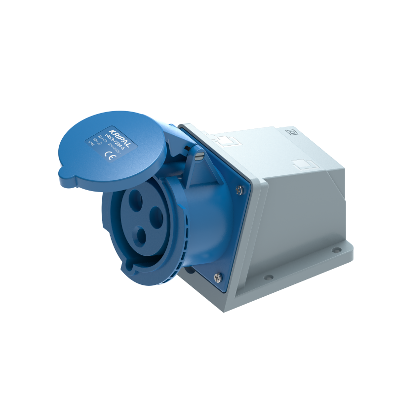 UKS3-F IP44 Wall Mount Industrial Power Socket 3P/4P/5P 32A CEE Socket