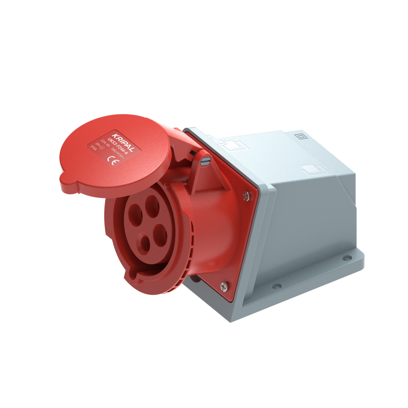 UKS3-F IP44 Wall Mount Industrial Power Socket 3P/4P/5P 32A CEE Socket
