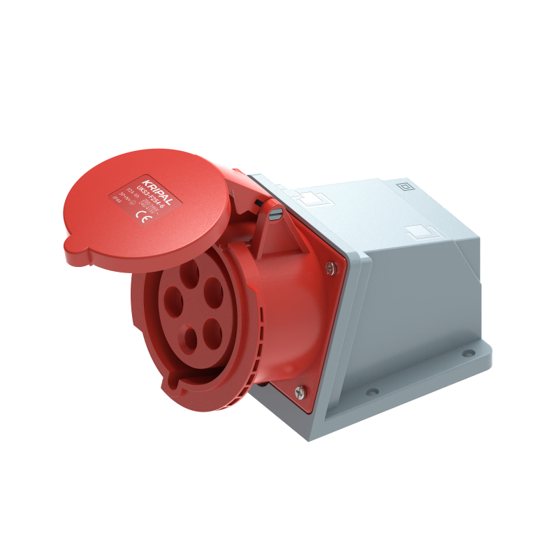 UKS3-F IP44 Wall Mount Industrial Power Socket 3P/4P/5P 32A CEE Socket