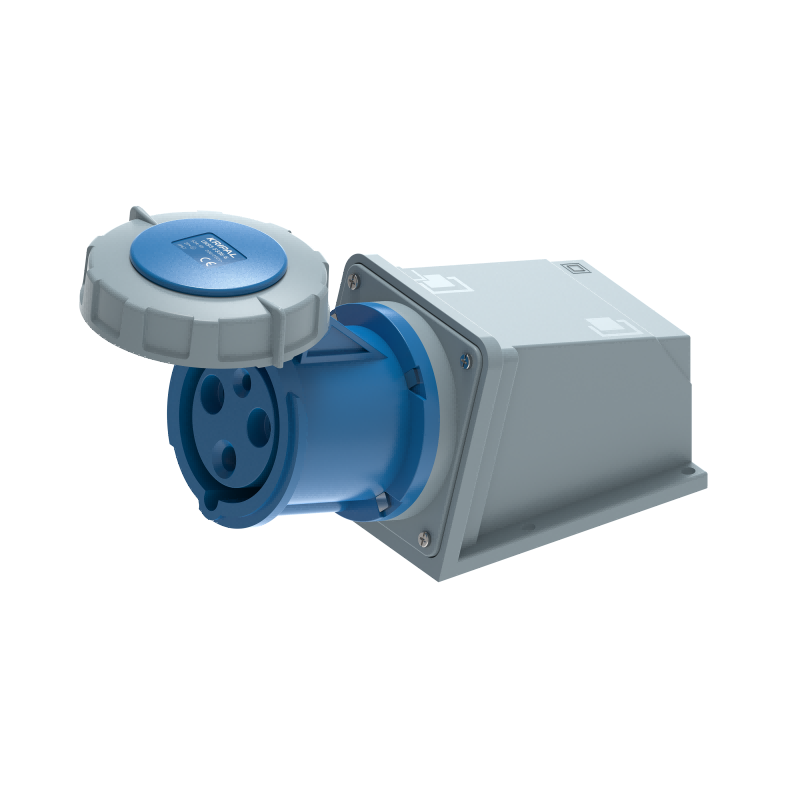 UKS3-F IP67 Wall Mount Industrial Power Socket 3P/4P/5P 63A CEE Socket
