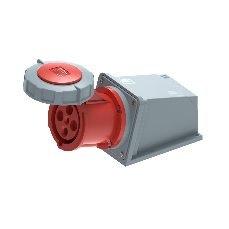 UKS3-F IP67 Wall Mount Industrial Power Socket 3P/4P/5P 63A CEE Socket