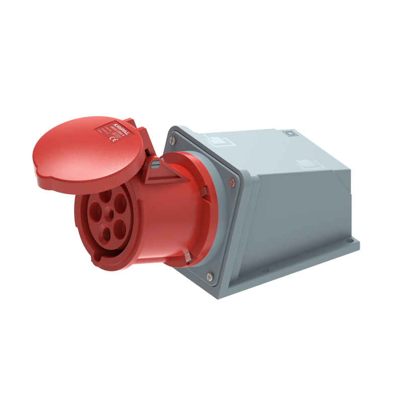UKS3-F IP44 Wall Mount Industrial Power Socket 3P/4P/5P 63A CEE Socket