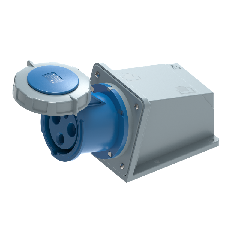 UKS3-F IP67 Wall Mount Industrial Power Socket 3P/4P/5P 125A CEE Socket