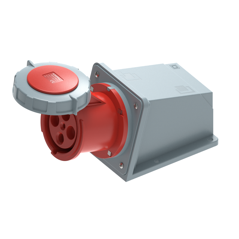 UKS3-F IP67 Wall Mount Industrial Power Socket 3P/4P/5P 125A CEE Socket