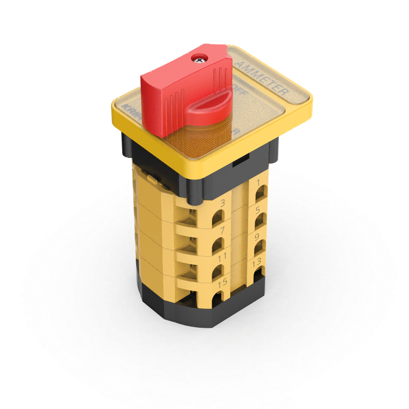 UKG1-20 Rotary Switch 3P/6P 4 Position Ammeter Cam Switch 20A Knob Actuator Panel Mount