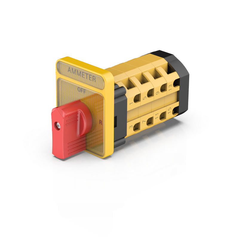 UKG1-20 Rotary Switch 3P/6P 4 Position Ammeter Cam Switch 20A Knob Actuator Panel Mount