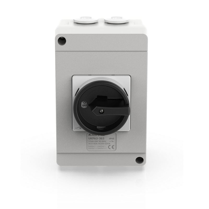 UKPA3 Rotary Isolator Switch 3Pole 63A Disconnect Switch IP65 Aluminum Enclosure