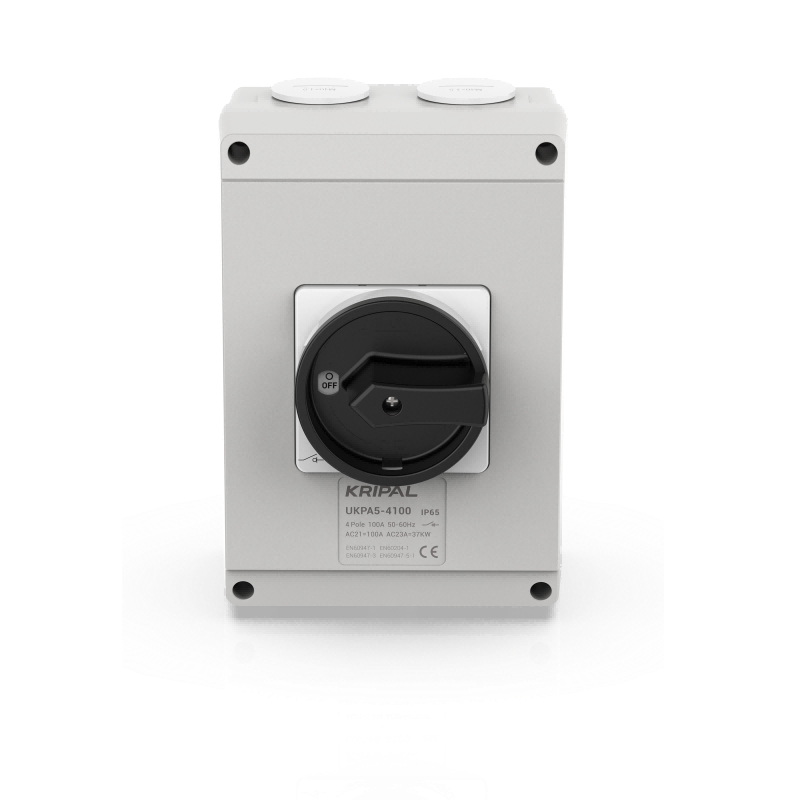 UKPA5 Rotary Isolator Switch 4Pole 100A Disconnect Switch IP65 Aluminum Enclosure