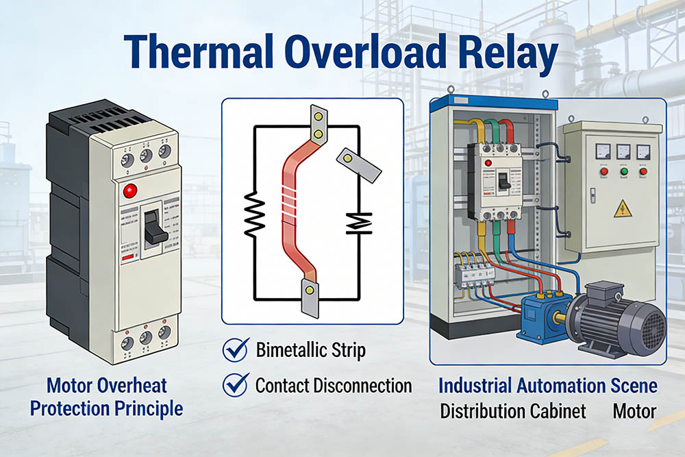 Thermal overload relay components and functions