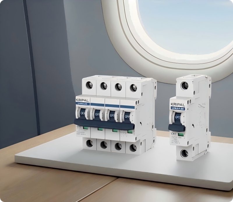 Electrical components on a table