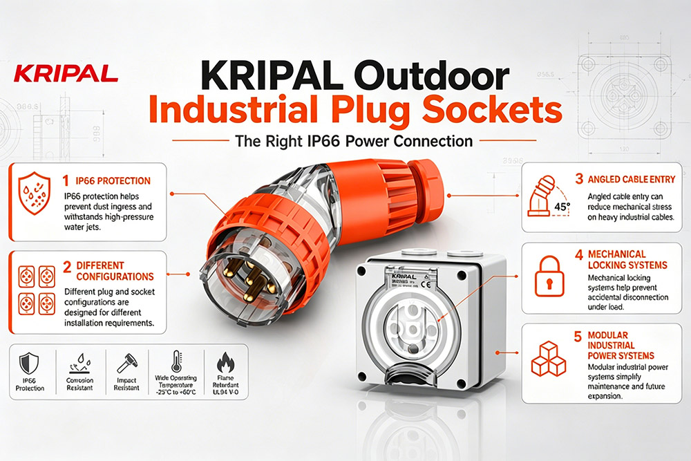 KRIPAL Outdoor Industrial Plug Sockets IP66 waterproof