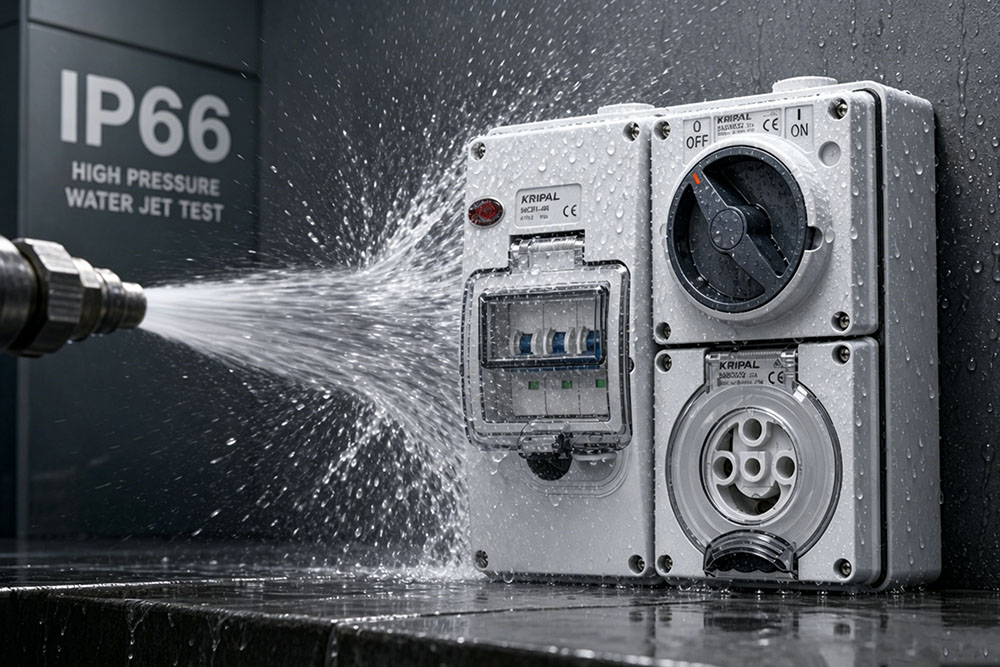 IP66 rated outdoor socket