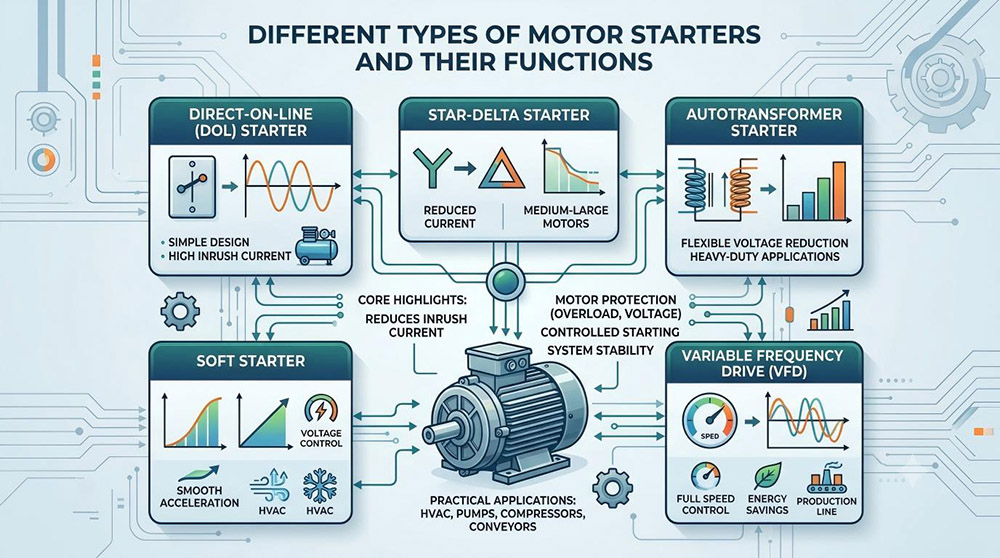DIFFERENT TYPESOF MOTOR STARTERS