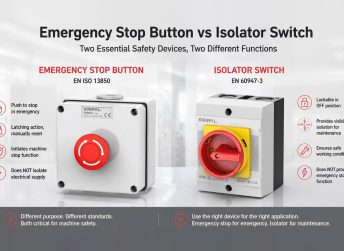 Emergency Stop Button vs Isolator Switch: Key Differences, Standards and Applications