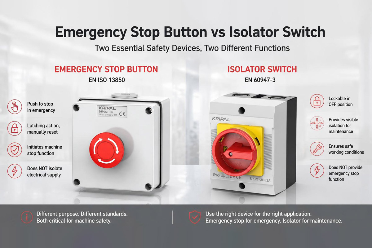 Emergency Stop Button vs Isolator Switch
